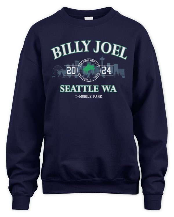 Billy Joel Online Store Billy Joel 5-24-24 Seattle Skyline Event T Shirt - Image 3