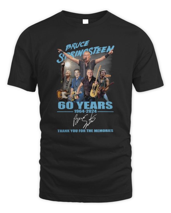 Bruce Springsteen Official Clothing 60 Years Of The Memories 1964-2024 Signature Tee