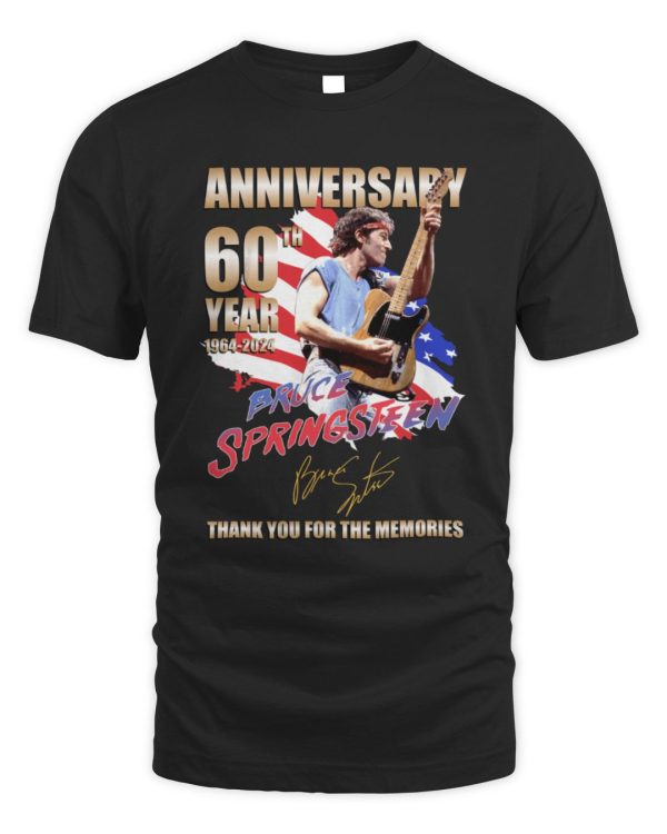 Bruce Springsteen Merch Anniversary 60th Year 1962-2024 Bruce Springsteen Signature Thank You For The Memories