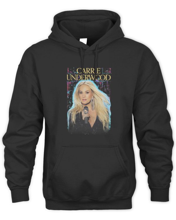 Carrie Underwood Black Rhinestone Mic Photo T-Shirts - Image 2