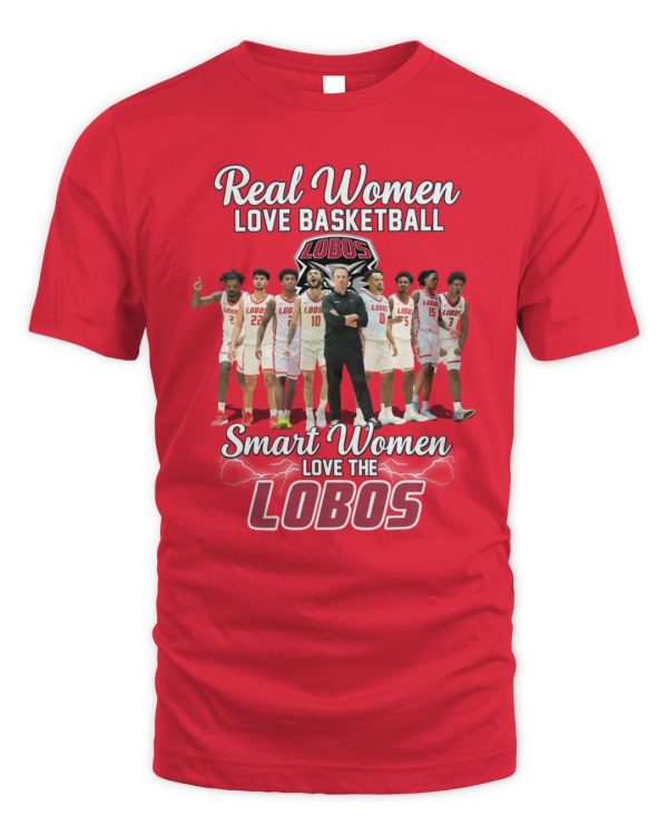 Official Real Women Love Basketball Smart Women Love The Lobos T-Shirt Reebedo Shirt