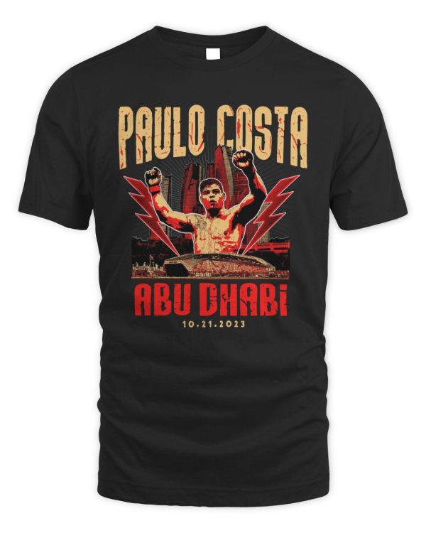 Official Paulo Costa Merch Abu Dhabi Arena Black Hoodie Reebedo Shirt