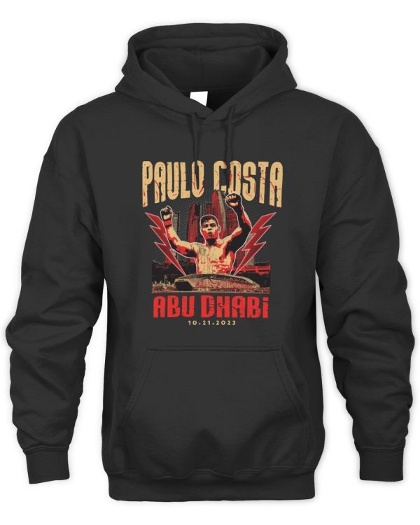 Official Paulo Costa Merch Abu Dhabi Arena Black Hoodie Reebedo Shirt - Image 2