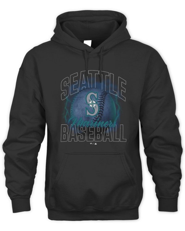 Branded Official Black Seattle Mariners Match Up Hoodie Reebedo Shirt - Image 2