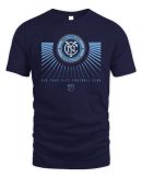 Official New York City FC Branded Navy Retreat Tee Shirt Reebedo Shirt