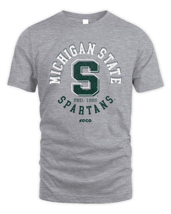 Michigan State Spartans Circle Vintage Grey Official Hoodie Reebedo Shirt