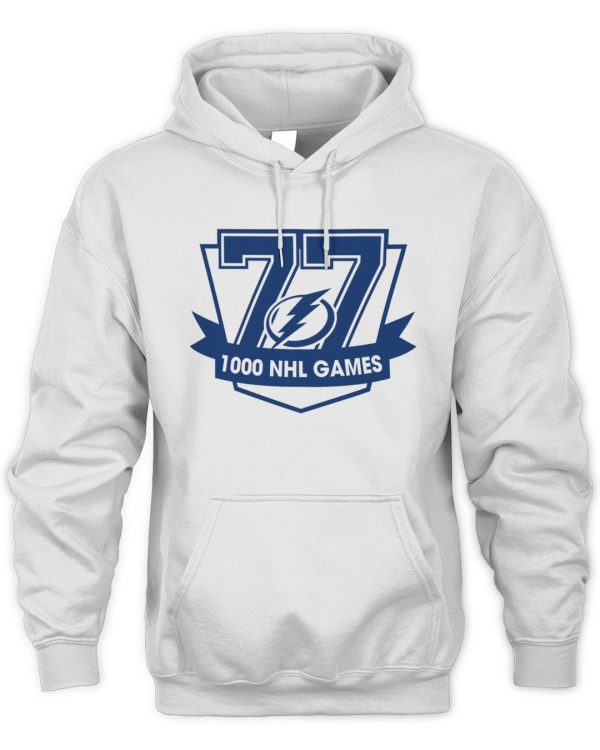 Official Tampa Bay Lightning Victor Hedman 1000 Game Logo Tee Reebedo Shirt - Image 2