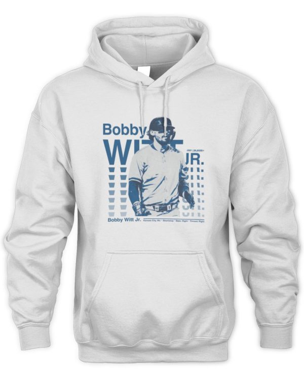 Kansas City Royals Bobby Witt Jr. Hit Machine Blue Hoodie Official Reebedo Shirt - Image 2