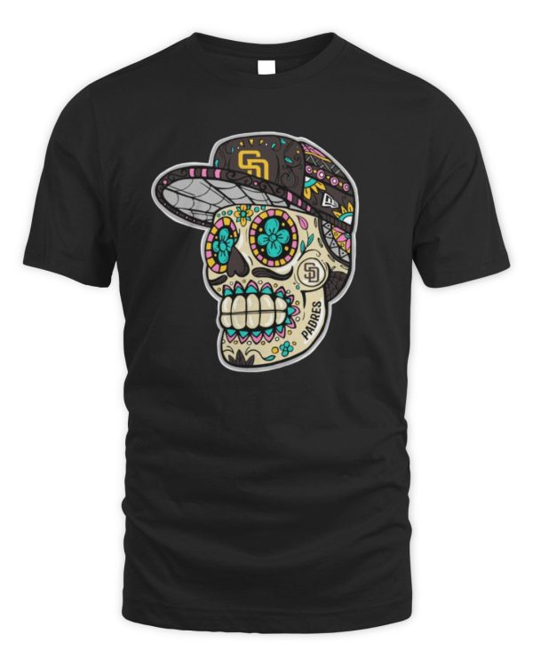 New Era Black San Diego Padres Sugar Skulls Official Hoodie Sweatshirt Reebedo Shirt