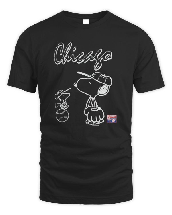 Snoopy Peanuts Ripple Junction Chicago Baseball Official Hoodie Sweatshirt Black Reebedo Shirt