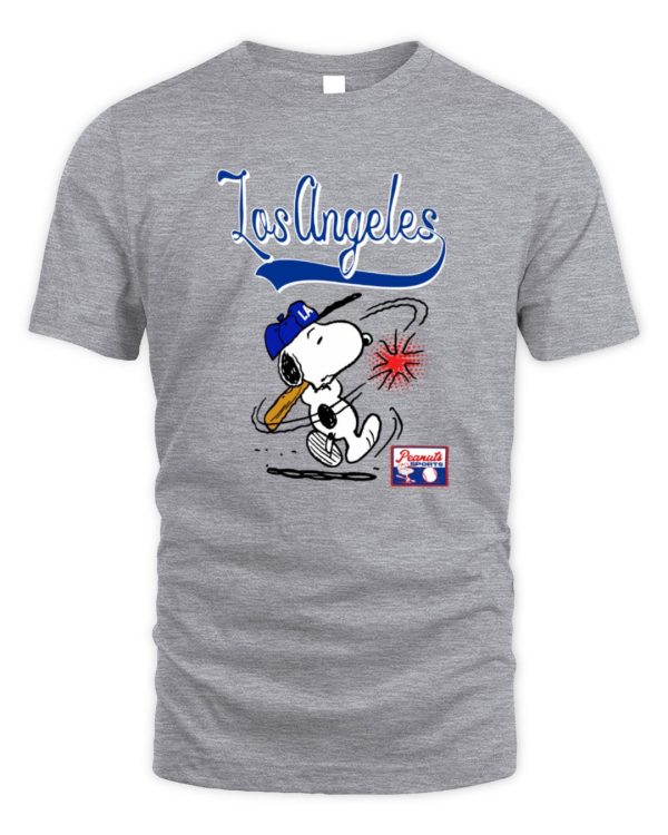 Snoopy Peanuts Ripple Junction Los Angeles Baseball Official Hoodie Sweatshirt Reebedo Shirt