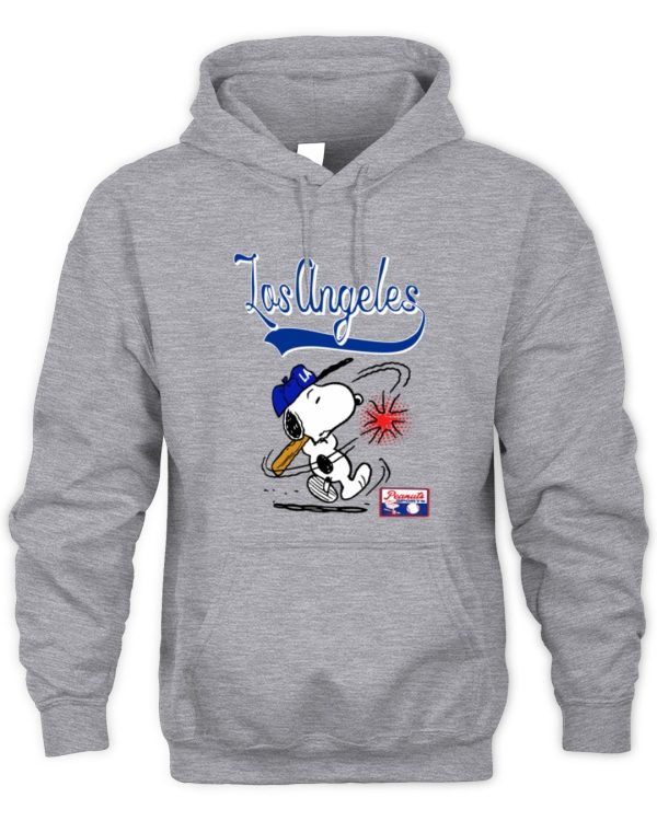 Snoopy Peanuts Ripple Junction Los Angeles Baseball Official Hoodie Sweatshirt Reebedo Shirt - Image 2