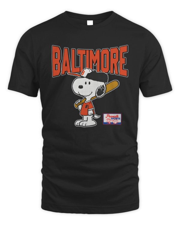 Snoopy Peanuts Ripple Junction Baltimore Baseball Official Hoodie Sweatshirt Reebedo Shirt
