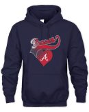 Atlanta Braves Navy Luv Dolman Official Hoodie Sweatshirt Reebedo Shirt