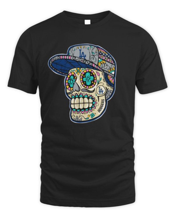 New Era Black Los Angeles Dodgers Sugar Skulls Official Hoodie Sweatshirt Reebedo Shirt