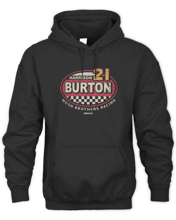 Official Checkered Flag Harrison Burton Heathered Charcoal Vintage Rookie Hoodie Sweatshirt Reebedo Shirt - Image 2