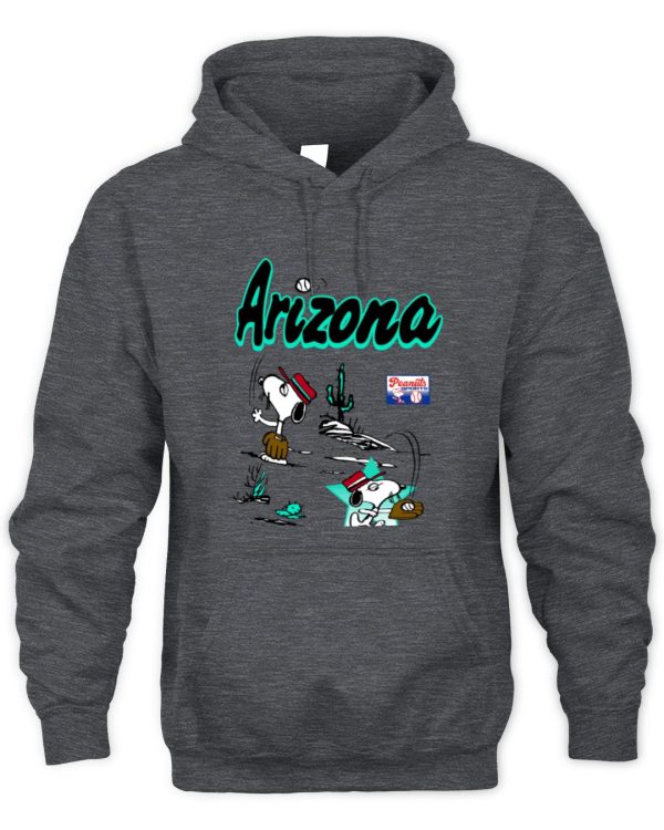 Snoopy Peanuts Ripple Junction Arizona Baseball Official Hoodie Sweatshirt Reebedo Shirt - Image 2