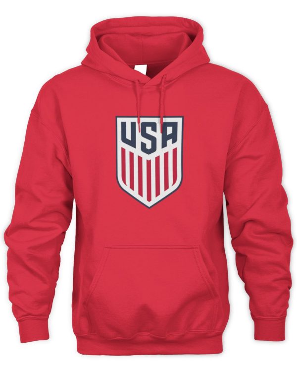 Red USMNT Crest Core Official Hoodie Sweatshirt Reebedo Shirt - Image 2