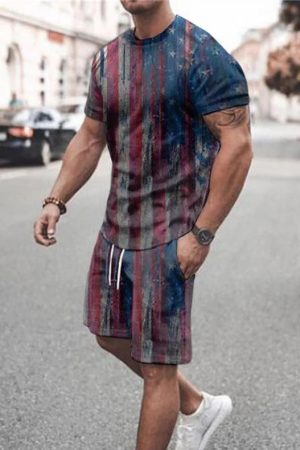 Flag Printed Limited Edition Top And Shorts Two-Piece Suits Merch For Fans