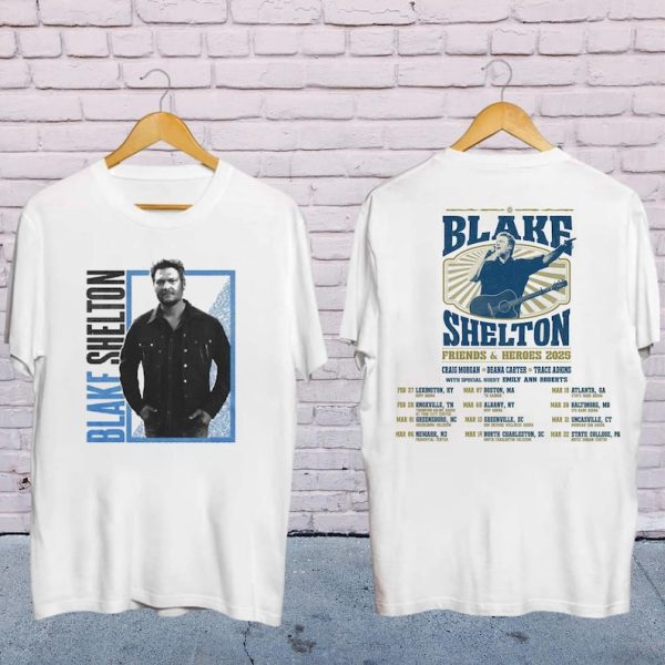 2025 Blake Shelton Friends and Heroes Tour Shirt, Blake Shelton Country Music, Blake Shelton Fan Gift, Blake Shelton Merch, Blake Shelton