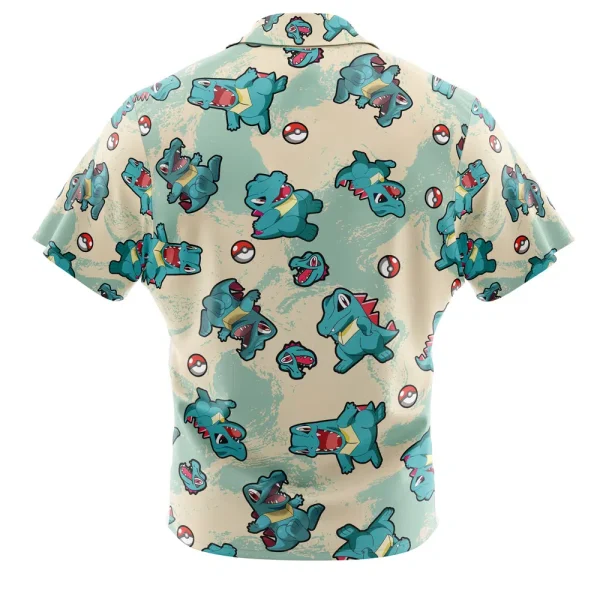 Totodile Pokemon Button Up Hawaiian Shirt - Image 2
