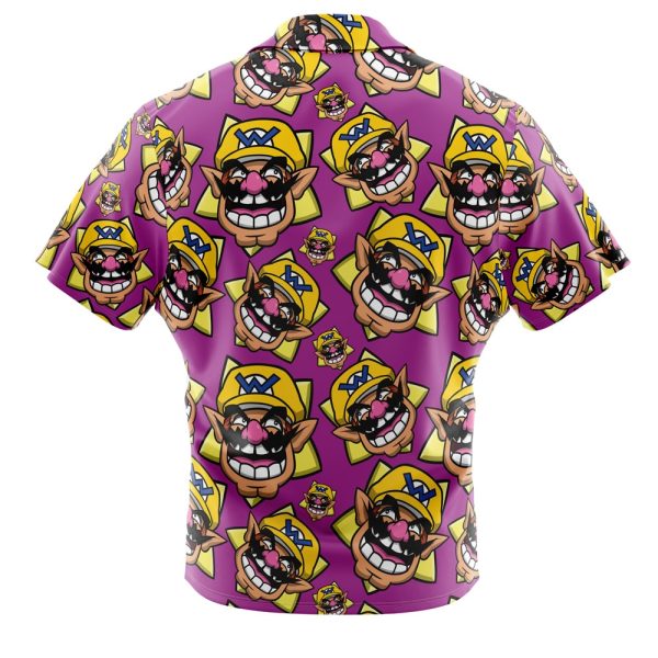 Wario Mario Bros Button Up Hawaiian Shirt - Image 2