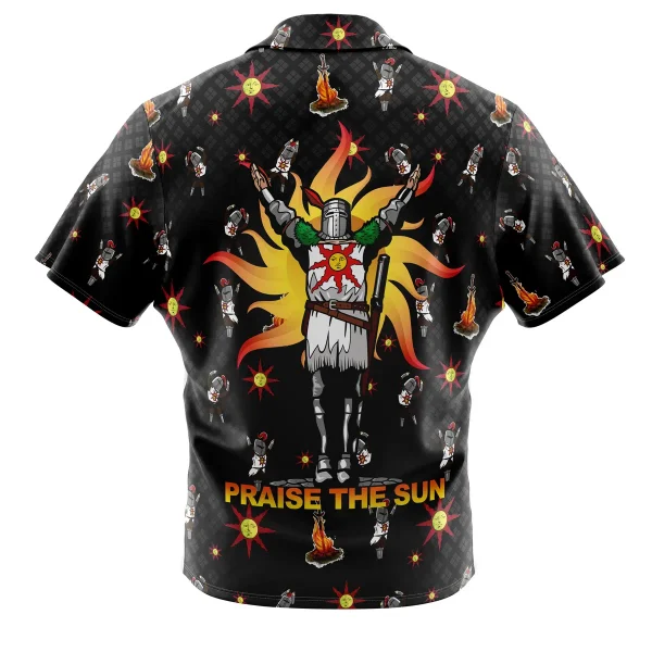 Praise The Sun Pattern Dark Souls Button Up Hawaiian Shirt