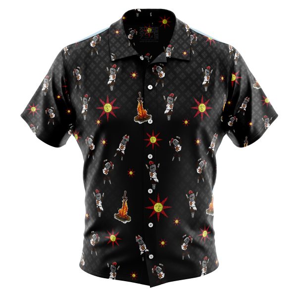 Praise The Sun Pattern Dark Souls Button Up Hawaiian Shirt - Image 2