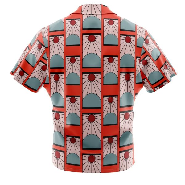 Hanafuda Earrings Demon Slayer Button Up Hawaiian Shirt - Image 2