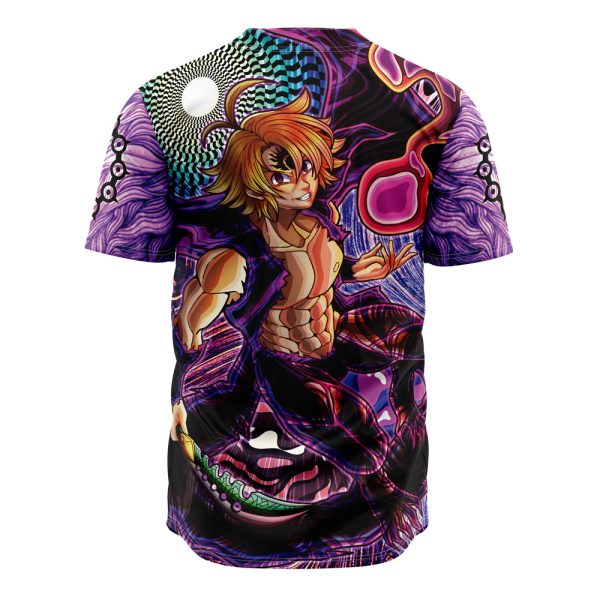 Trippy Meliodas Assault Mode Seven Deadly Sins Baseball Jersey For Fans Without Piping - Image 3