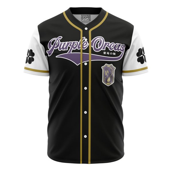 Purple Orcas Black Clover Baseball Jersey For Fans