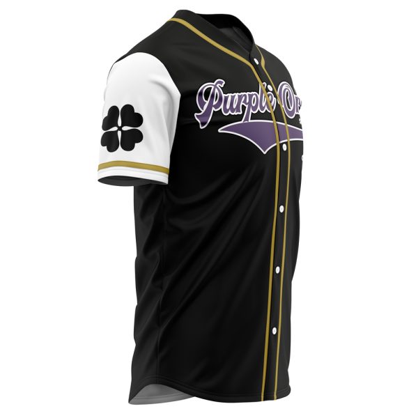 Purple Orcas Black Clover Baseball Jersey For Fans - Image 2