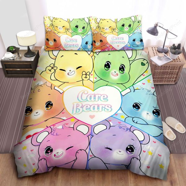 Care Bears Bedding Ensemble Duvet Cover Set Bedroom Decor