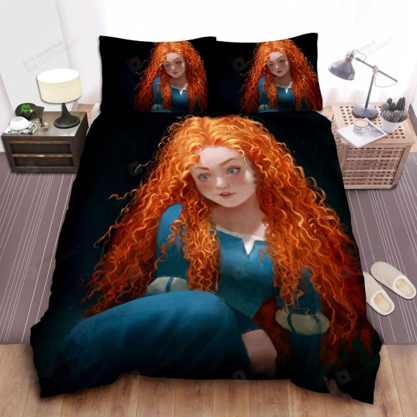 Princess Merida Painting Bedroom Bedding Ensemble Duvet Cover Set Home Decor