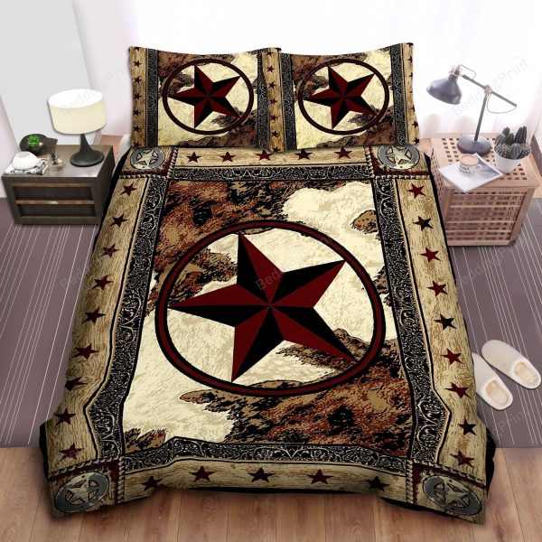 Cowboy Star Symbol Bedroom Bedding Ensemble Duvet Cover Set Home Decor