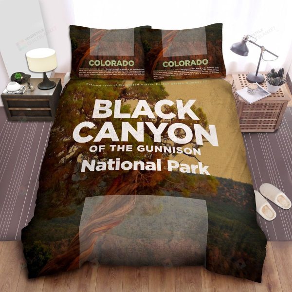 Colorado Black Canyon National Park Poster Home Collection Bedding Set Bedroom Decor