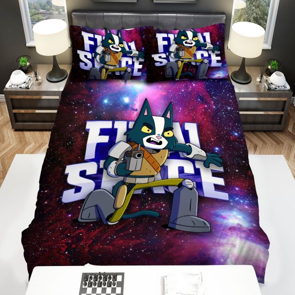 Final Space (2018-2021) Catman Movie Poster Bedding Ensemble Duvet Cover Set Bedroom Decor