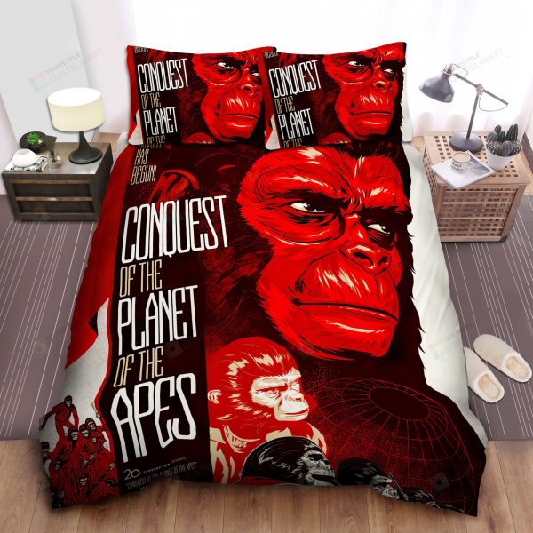 Conquest Of The Planet Of The Apes Comic Art Poster Bedding Ensemble Duvet Cover Set Bedroom Decor