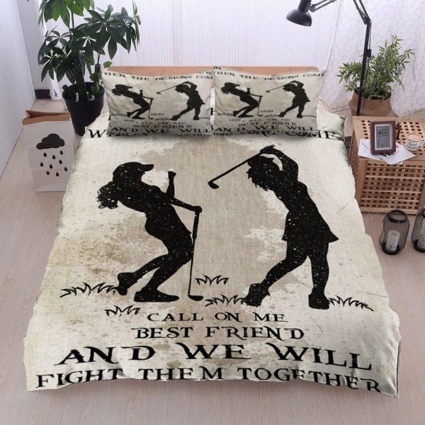 Golf Girl We Will Fight Them Together Bedroom Bedding Ensemble Duvet Cover Set Home Decor