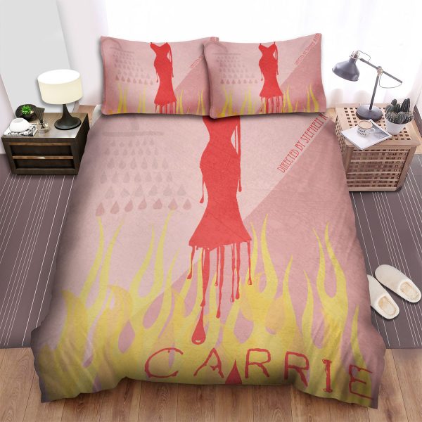 Carrie (1976) Movie Poster Fanart 4 Bedding Ensemble Duvet Cover Set Bedroom Decor