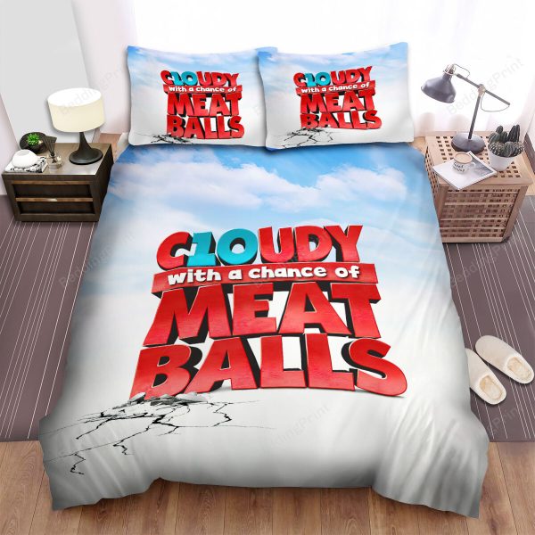 Cloudy With A Chance Of Meatballs Movie Logo Home Collection Bedding Set Bedroom Decor