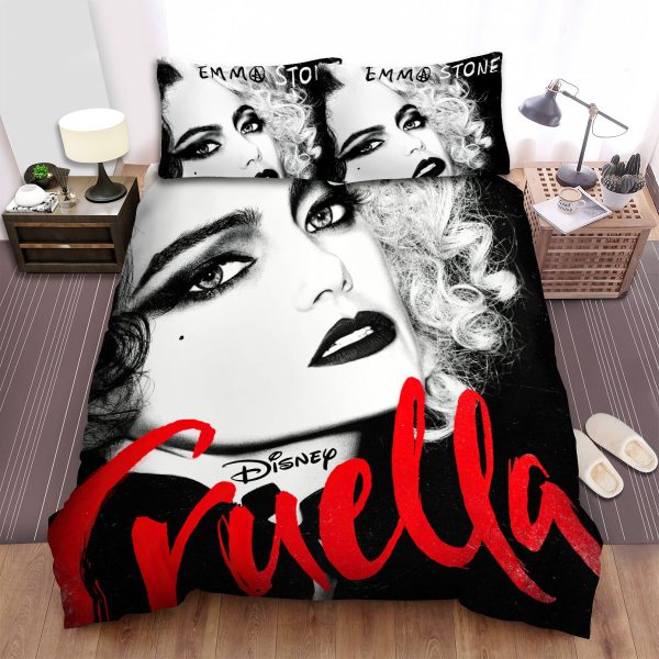 Cruella - Emma Stone - Poster Bedding Ensemble Duvet Cover Set Bedroom Decor