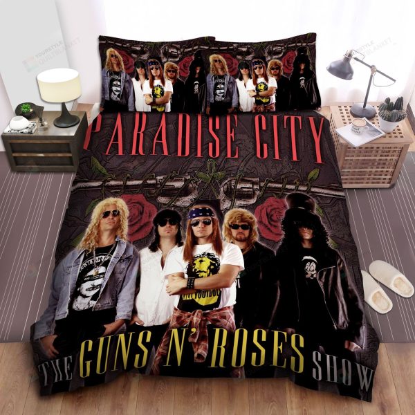 Guns N' Roses Paradise City Show Bedding Ensemble Duvet Cover Set Bedroom Decor