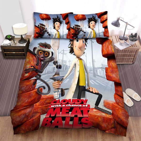 Cloudy With A Chance Of Meatballs Movie Poster 1 Bedding Ensemble Duvet Cover Set Bedroom Decor