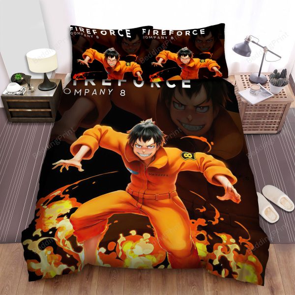Fire Force Anime Art Bedding Ensemble Duvet Cover Set Bedroom Decor Ver 3