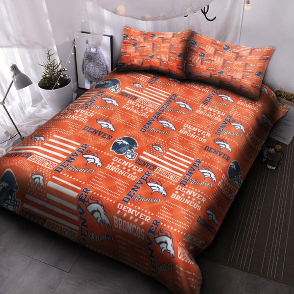 Denver Broncos American Flag Us Football Nfl 3d Home Collection Bedding Set Bedroom Decor