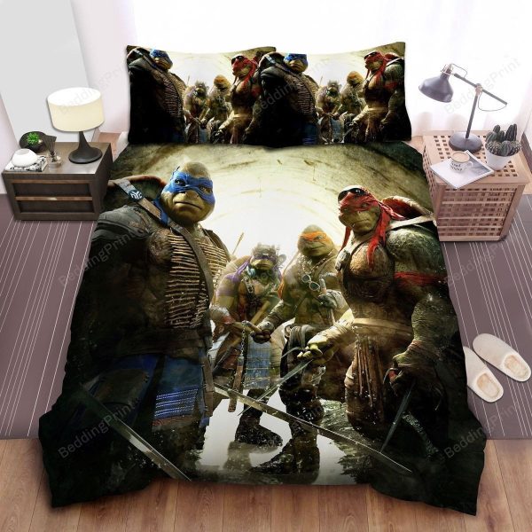 Cool Ninja Turtles Realistic Look Bedding Ensemble Duvet Cover Set Bedroom Decor