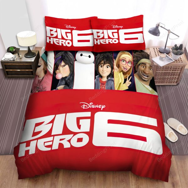Big Hero 6 (2014) Movie Poster Fanart 6 Bedding Ensemble Duvet Cover Set Bedroom Decor