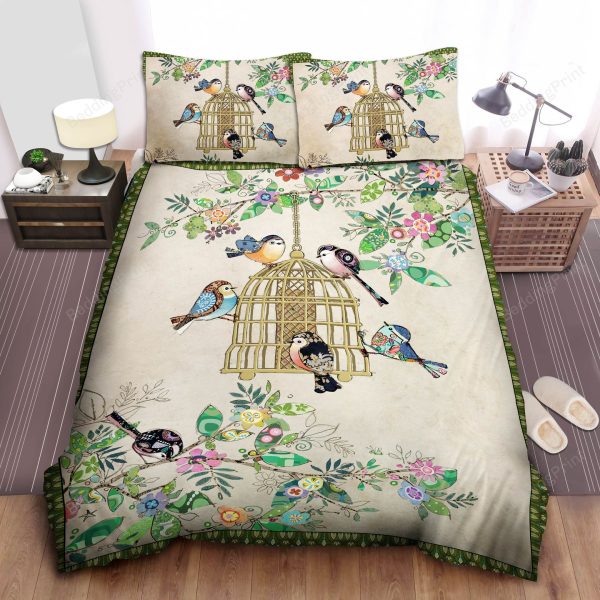 Bird House Of Bird Printed Home Collection Bedding Set Bedroom Decor