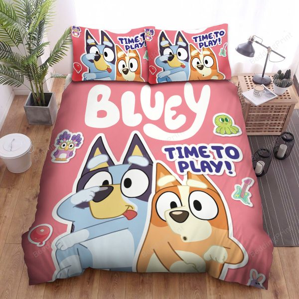 Bluey & Bingo Time To Play Bedroom Bedding Ensemble Duvet Cover Set Home Decor